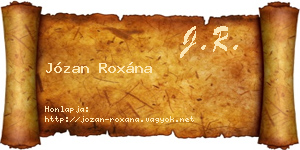 Józan Roxána névjegykártya